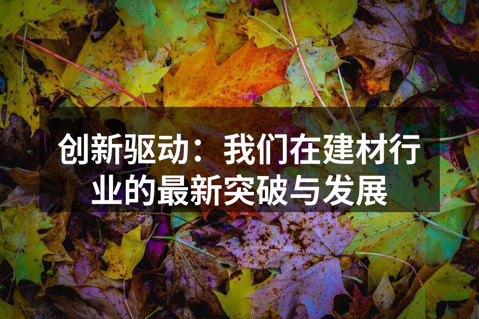 创新驱动：我们在建材行业的最新突破与发展