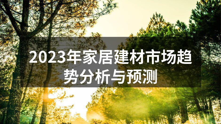 2023年家居建材市场趋势分析与预测